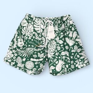 NWT Green White Kenny Flowers Men Shorts Margaritaville new xl swim trunks
